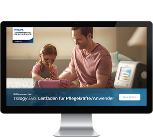 Onlineschulung f&uuml;r Pflegekr&auml;fte und Anwebder des Trilogy Evo von Philips​