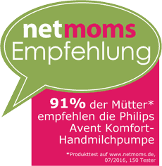 91% der M&uuml;tter empfehlen die Philips Avent Komfort-Handmilchpumpe
