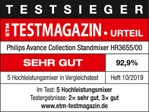 ETM TESTMAGAZIN Testsieger Philips HR3655/00