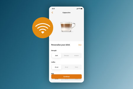 Philips Coffee+ App Bildschirm f&uuml;r noch mehr Komfort